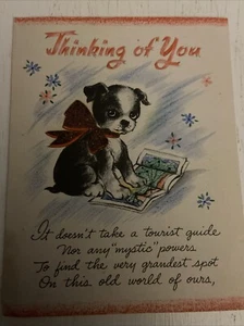 Hall Brothers Inc (1944) Thinking Of You Vintage Hallmark Card - Picture 1 of 4