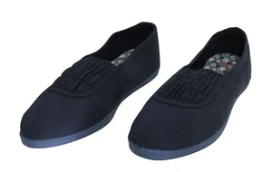 Ladies Spanish Style Canvas Summer Shoes Blue Size 12 - Picture 1 of 5