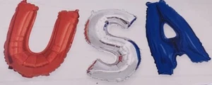 USA Balloon Banner 14” High 4th Of July Decoration Red/White/Blue Patriotic - Picture 1 of 7