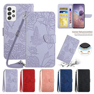 Luxury Crossbody Butterfly Card Wallet Cover Case For S23 Ultra A13 A53 A14 5G - Picture 1 of 60