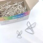 12/50PCS Butterfly Shape Paper Clips Metal Page Holder Binder File Clips