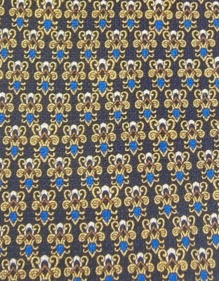 Corbata de cuello italiana Farentino Ferre para hombre 100 % seda hecha a mano negra azul dorada Foto 1 de 3