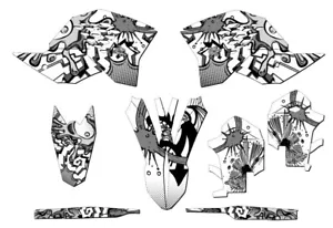 2007-2010 SXF ZANY White Senge Graphics Kit Compatible with KTM - Foto 1 di 10