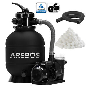 AREBOS Sandfilteranlage mit Pumpe Filteranlage Filterkessel Schwimmbadpumpe 400W
