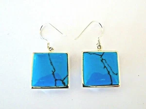 Boucles d'oreille - Turquoise - Argent - 925/1000 - NEUF * - Picture 1 of 4