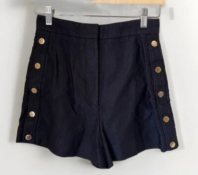 Sandro Black Button Side Shorts - Image 1 of 4