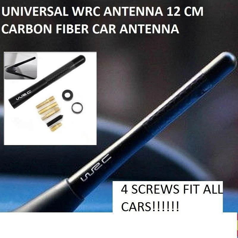 NUEVA ANTENA WRC NEGRA FIBRA CARBONO CORTA 12CM SUBI 4.7" RADIO AM FM Foto 1 de 4