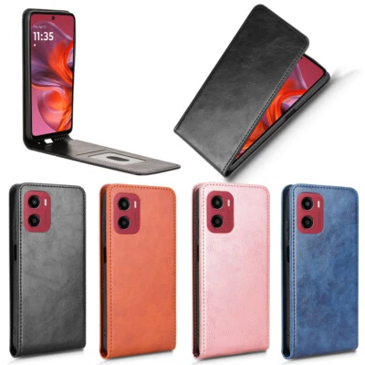 For Motorola Moto G05 4G Luxury Vertical Up-Down Leather Wallet Stand Case Cover - Image 1 of 4
