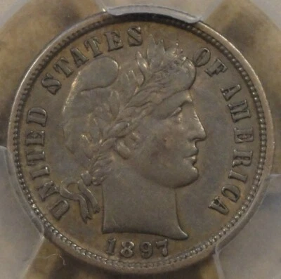 1897-S Barber Dime 10c PCGS Certified XF45 CAC - Image 1 of 4