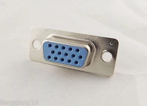 1x VGA Female Jack Socket DB15 15-Pin D-SUB 3 Rows Solder Type Connector Adapter - Picture 1 of 7