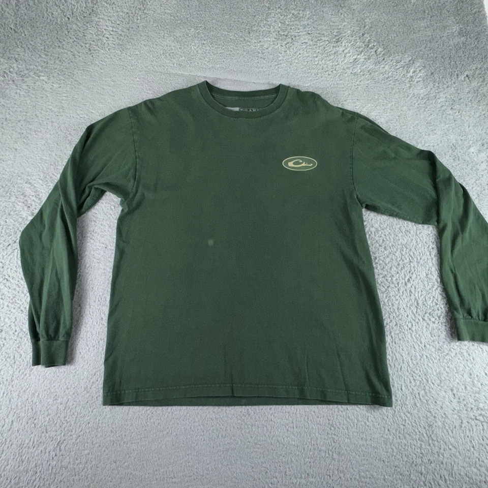 Camiseta Drake Waterfowl Systems Para Hombre Grande Verde Manga Larga Gráfica Camiseta Foto 1 de 4