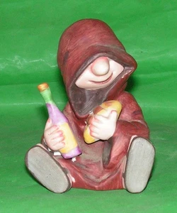 George Good Friar Monk With Wine and Bread Bisque/Ceramic Figurine - Picture 1 of 9