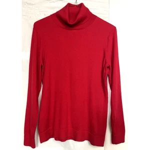 Pendleton Vtg 100% Marino Wood Red Pullover Sweater Turtleneck Size L - Picture 1 of 5