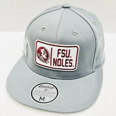 Zephyr Florida State Seminoles Noles Flat Hat Cap Stretch Flex Medium Gray NCAA - Image 1 of 4