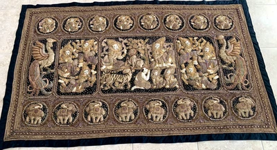 Monumental Size Vintage Burmese / Kalaga Tapestry Hand Embroidered - Image 1 of 4