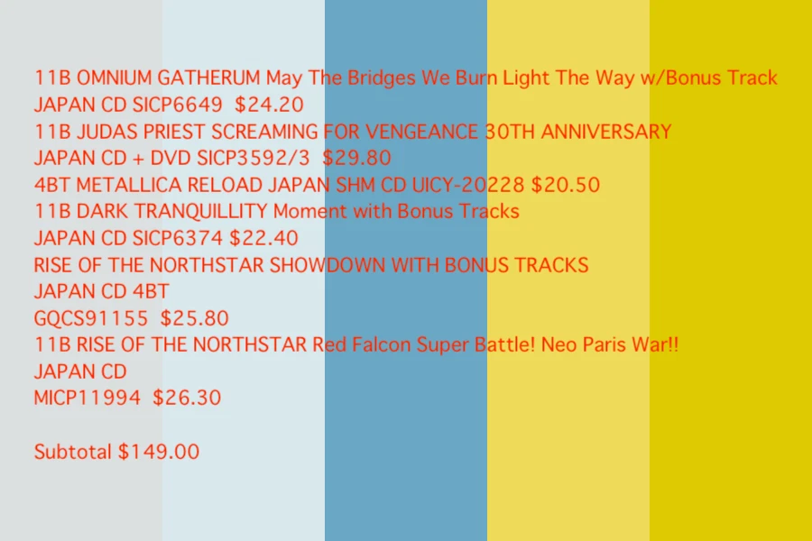 JAPAN 6 ITEMS  FOR CUSTOMER RISE OF THE NORTHSTAR Foto 1 de 1