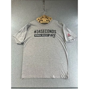 NEW UFC Ronda Rousey #34 seconds 190 Brazil Reebok T shirt Gray - Picture 1 of 3