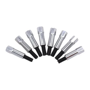 8x Chrome Valve Cover Bolt Set Studs Threaded Bolts - Picture 1 of 3