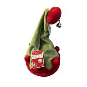 Hallmark singende bewegliche Elfenmütze weich grün rot sprechend Weihnachten Urlaub-Neu mit Etikett - Bild 1 von 3