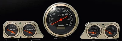 Juego Speedo 1949 Mercury calibre 5 panel de instrumentos insertado 5" con recubrimiento en polvo Foto 1 de 4