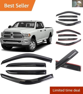 Easy-Fit Window Visors for Front & Rear - 2009-2014 Dodge Ram 1500/2500/3500 Foto 1 de 4