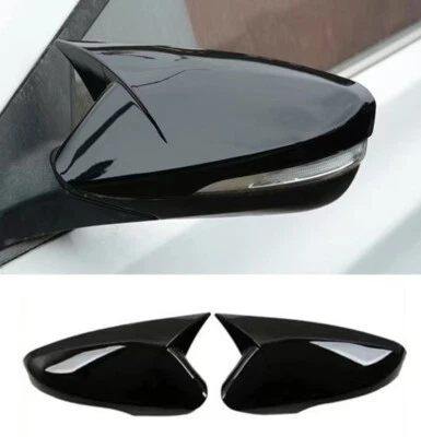 Ox Horn Black Rearview Side Mirror Cover Trim For Hyundai Elantra 2011-2016 - Imagem 1 de 4