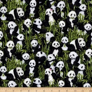32 Inches Peter Panda Pandas Bamboo Cotton Fabric FAQ 112-25211 7/8 Yard - Picture 1 of 1
