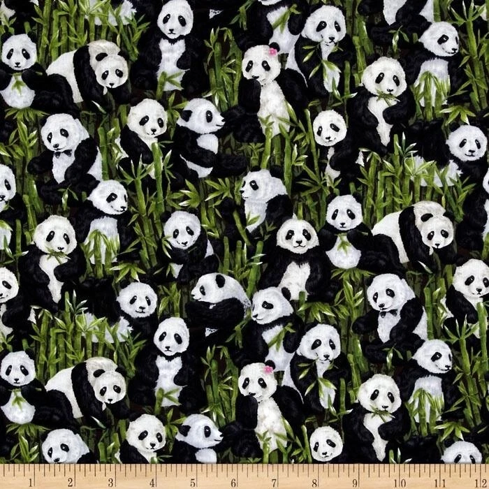 32 Inches Peter Panda Pandas Bamboo Cotton Fabric FAQ 112-25211 7/8 Yard - Image 1 of 1