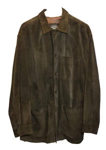 Giacca cappotto oversize vintage donna Banana Republic pelle scamosciata shacket M - Foto 1 di 8