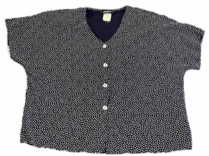 Vtg Options Melrose Satin Button-Up Shoulder Pads 1980s Button Up Sz. L - Bild 1 von 3
