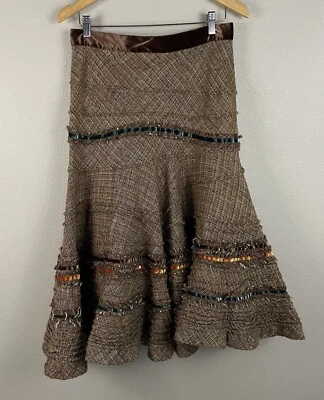 Wunderkind Womens UK Size 12 US Size 8 Wool Silk Blend Tiered Ribbon Velvet Tie - Image 1 of 4