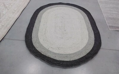 Tapete de fios puxados ovais IVORY 5' X 7', preço reduzido 1172707723 BRD903A-5OV - Imagem 1 de 4