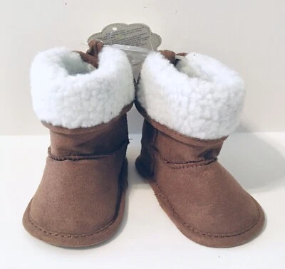 Stepping Stones 人造毛皮婴儿靴 - 尺码 2 (3-6 米 — 第 1/4 张图片
