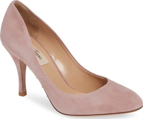 Décolleté Valentino Garavani rosa pallido scamosciate "Rockstud Killer Stud 90 mm" taglia 38