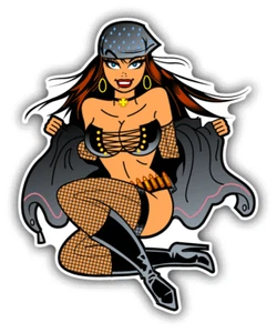 Biker Girl Bandana Sexy Auto Autoaufkleber Aufkleber - Bild 1 von 1