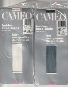 Vintage Cameo Leg Looks Fashion Knee High Stockings Sandalfoot Pack 80's - Picture 1 of 2