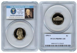 1994 S Jefferson Nickel 5C PCGS PR69DCAM - Picture 1 of 1