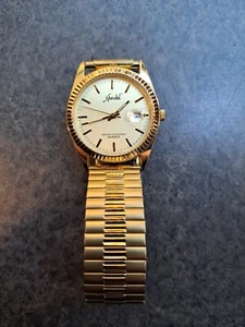 Vergoldete echte Speidel Herrenuhr mit Stretchband - Bild 1 von 3