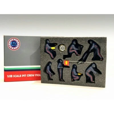Juego de 7 figuras de resina American Diorama Blue F1 Pit Crew escala 1/18 AD-76552 Foto 1 de 4