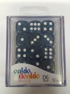 Oakie Doakie WÜRFEL - gesprenkelt, blau (12 D6 Würfel, 16 mm) - Bild 1 von 3