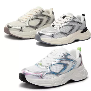 Women's Platform Chunky Fashion Sneakers Walking Workout Casual Tennis Shoes - Picture 1 of 24