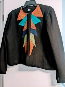 Mystery New York Lined Black Wool Blazer Women's Jacket Size 1X - Picture 1 of 5
