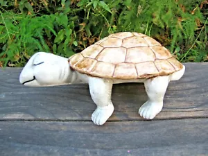 Vintage einzigartige schiefe schlafende Schildkröte Turrle Keramik Figur 80er Jahre RAR - Bild 1 von 16