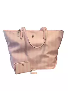 VICTORIA'S SECRET HERITAGE STRIPE TOTE & SMALL ZIP WALLET - Picture 1 of 5