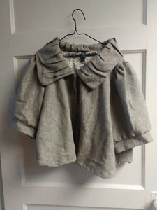 Silver womens collared cropped dress coat; size L/XL - Picture 1 of 3
