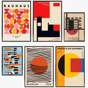 1PC Bauhaus Modern Simplicity Geometric Poster Paper Print Home Living Room Bedr - Picture 1 of 65