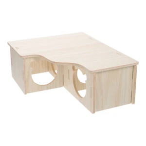 Guinea Pig House Wooden Maze Tunnel Hamster Puzzle Toys Hamster Bed - Picture 1 of 12
