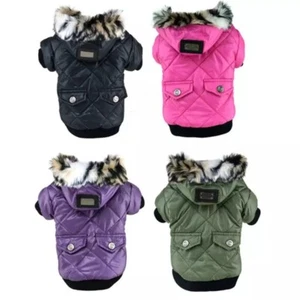 DOG COAT FUR HOOD PADDED PUPPY XXS XS S CHIHUAHUA FRENCH YORKIE UK NEW TOY BREED - Picture 1 of 1