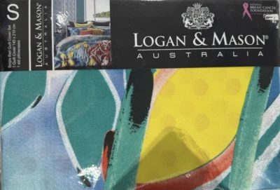 JUEGO DE FUNDA DE EDREDÓN INDIVIDUAL LOGAN & MASON AUSTRALIA PIPER JADE DISEÑO CALIDAD AUS Foto 1 de 3