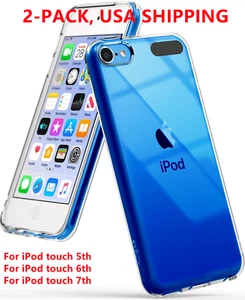 Custodia TPU silicone antiurto cristallo trasparente per iPod Touch 5a/6a/7a generazione - Foto 1 di 9